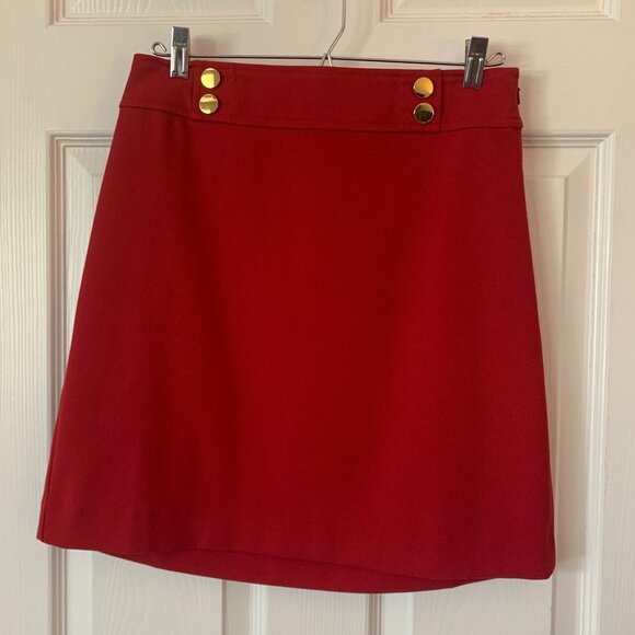 Ann Taylor Loft Red A-line Skirt - Picture 2 of 5